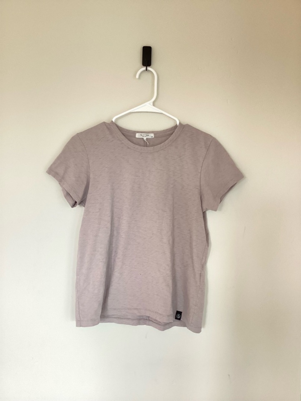 rag & bone Womens Slubbed Tee - Grey Purple Lavender Mauve Cotton T Shirt Size M - Picture 2 of 12